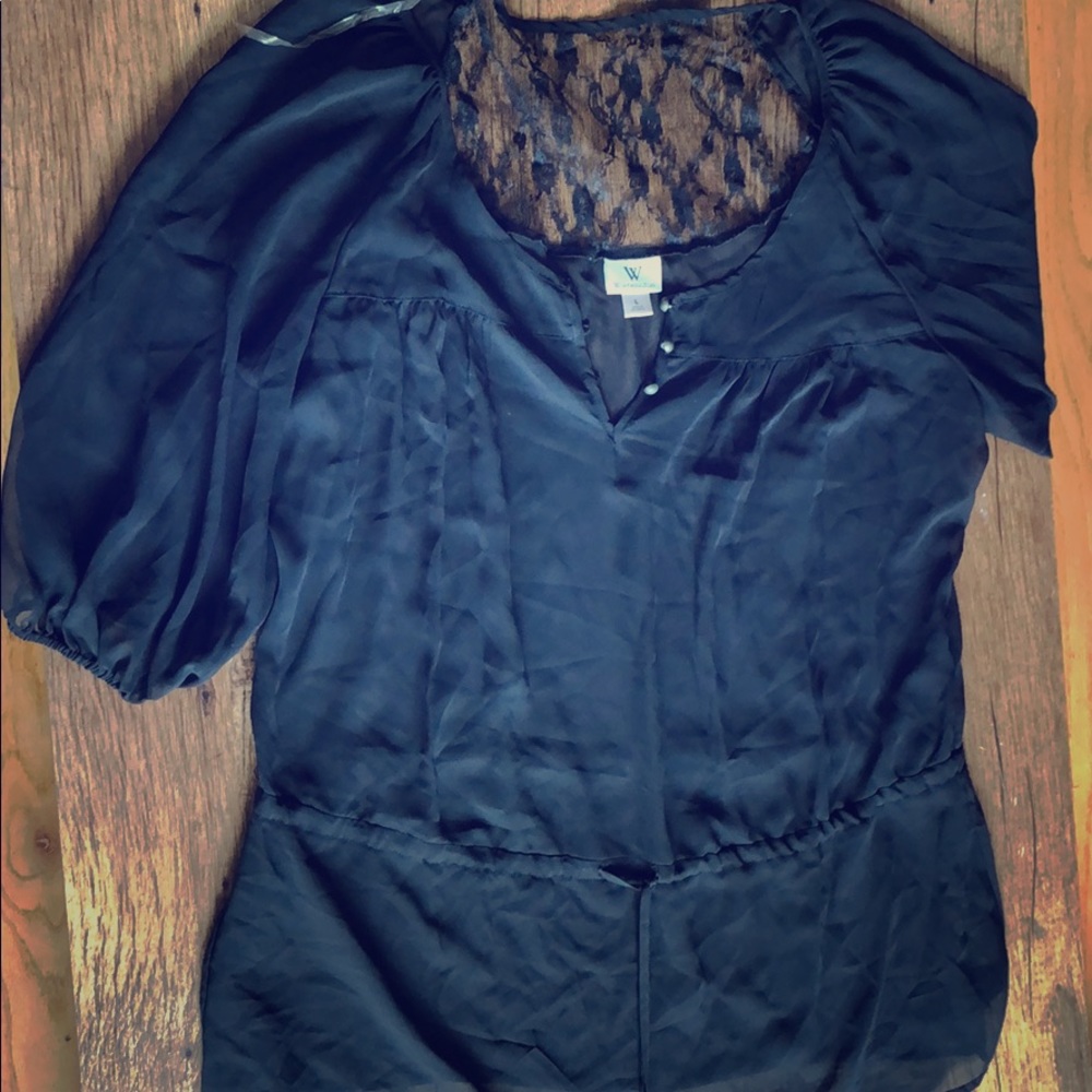 See through black tunic